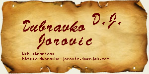 Dubravko Jorović vizit kartica